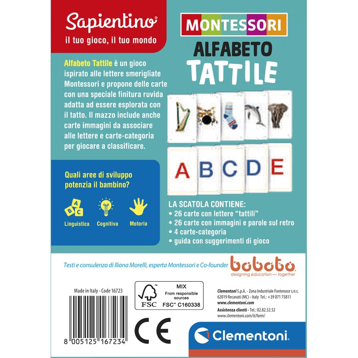 Montessori carte - Alfabeto tattile