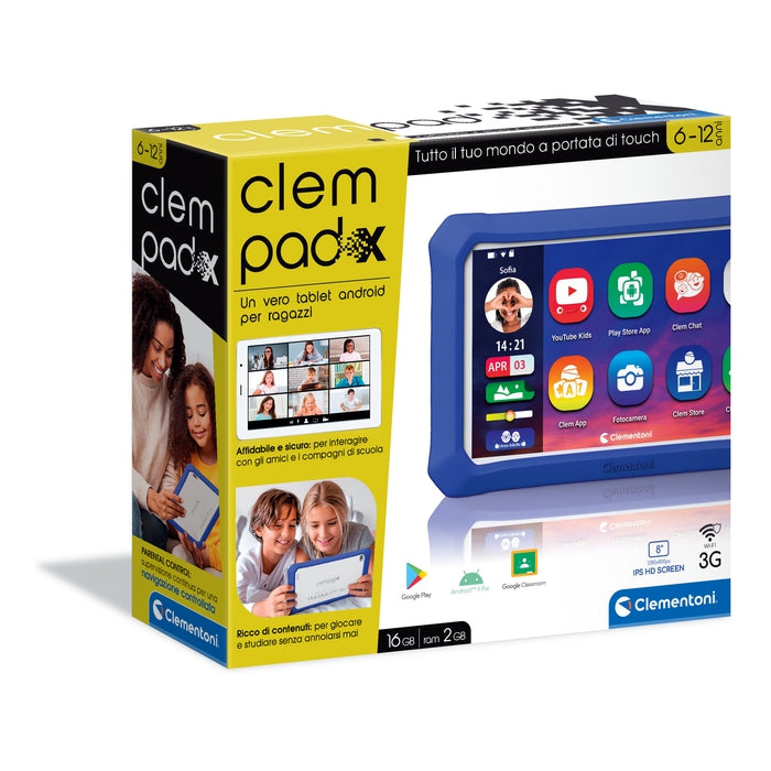 Clementoni - clempad 8 pro, tablet per bambini 6-12 anni - Toys Center