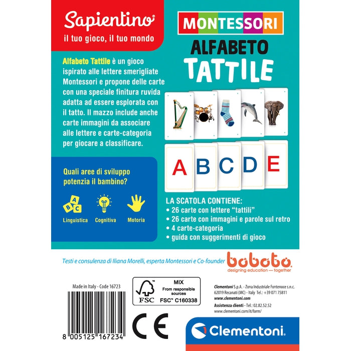 Montessori carte - Alfabeto tattile