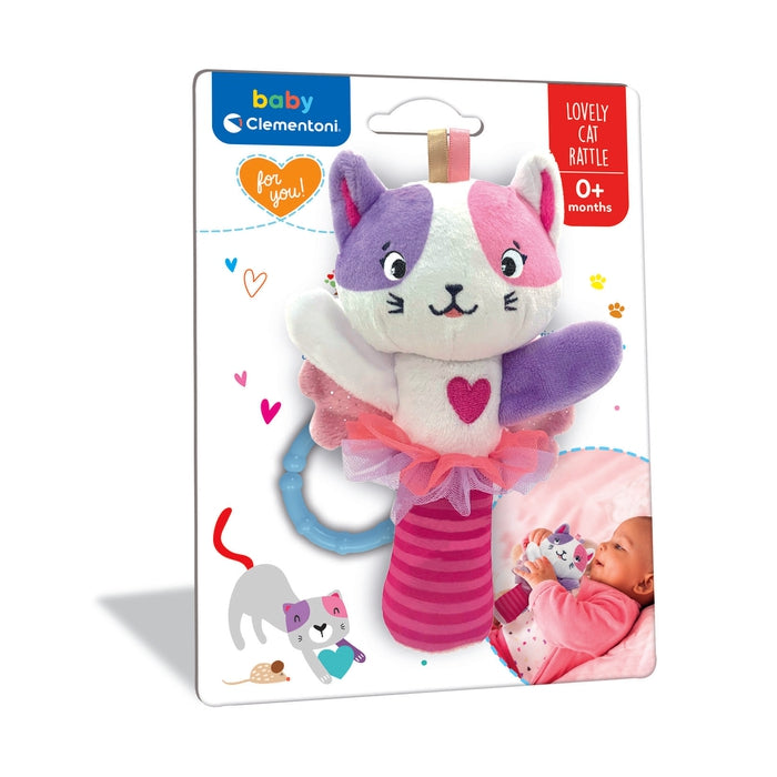 Lettino singolo gatto rosa 140x70 con grafica per bambini, in set con  materasso e rete