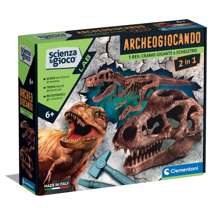 Dig Kit - Cranio gigante + Scheletro T-rex 2in1